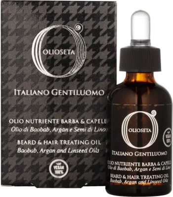 OLIOSETA Italiano Gentiluomo, Лікувальна олія для бороди та волосся, Barex, 30ml